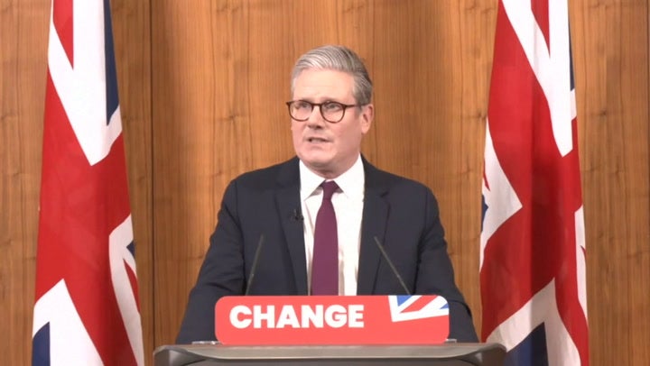 <p>Labour leader Keir Starmer announced his general election campaign, saying: ‘Together, we can stop the chaos – and start to rebuild Britain’ </p>